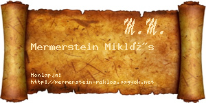 Mermerstein Miklós névjegykártya